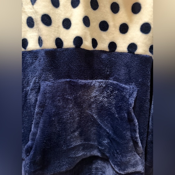 ODDY Navy and White Polka Dot Fleece Jacket - Picture 3 of 7